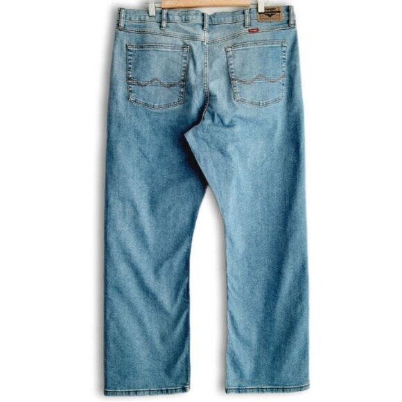 WRANGLER | Relaxed Bootcut Leg Light Blue Jeans Men's Sz 36 Flawed - Picture 5 of 12